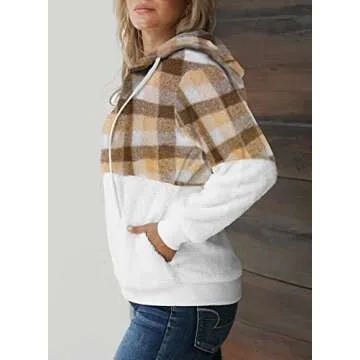 Dokotoo Womens 2023 Fashion Fuzzy Warm Casual Loose Hooded Sweatshirt Hoodies with Pockets Outerwear S-XXL