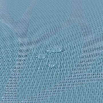 famibay Easy to Clean Indoor/Outdoor Place Mats Turquoise - Heat Insulation PVC Placemats Stain-Resistant Woven Vinyl Table Mats for Kitchen Set of 4-30x45 cm (Floral Blue)