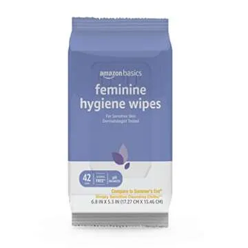 Amazon Basics Feminine Hygiene Wipes, Alcohol Free, pH Balanced, Gynecologist Tested, Fresh Scent, 1...