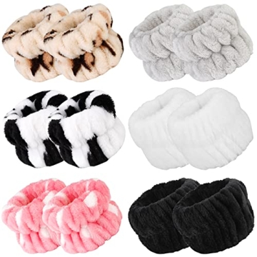 WHAVEL 6 Pairs Absorbent Spa Wristbands, Wrist Towels to Prevent Liquid from Spilling Down Arms