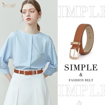 JASGOOD Women Leather Belt Elegant Faux Leather Waist Belt