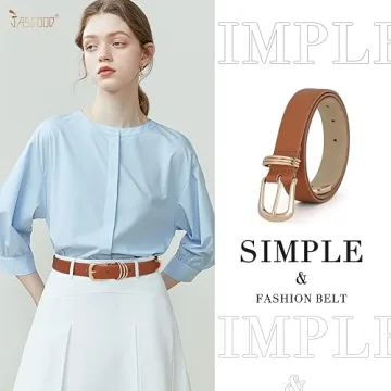 JASGOOD Women Leather Belt Elegant Faux Leather Waist Belt