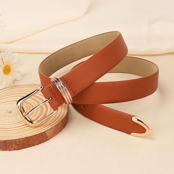 JASGOOD Women Leather Belt Elegant Faux Leather Waist Belt