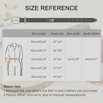 JASGOOD Women Leather Belt Elegant Faux Leather Waist Belt