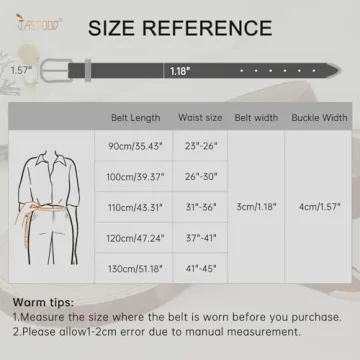 JASGOOD Women Leather Belt Elegant Faux Leather Waist Belt