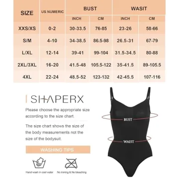 SHAPERX Women's Tummy Control Bodysuit - L/XL