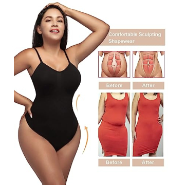 SHAPERX Women's Tummy Control Bodysuit - L/XL
