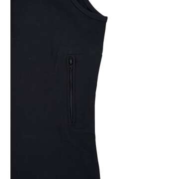 Clever Travel Companion Womens Tank Top with 2 Hidden Zipper Pockets, 100% Pickpocket Proof Holiday Tour Sleeveless Tee Shirt (Black, XXX-Large)