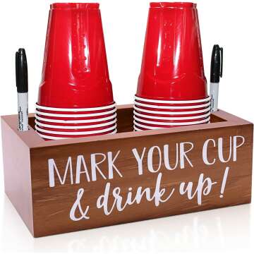 Rustic Double Solo Cup Holder for Kitchen & Party