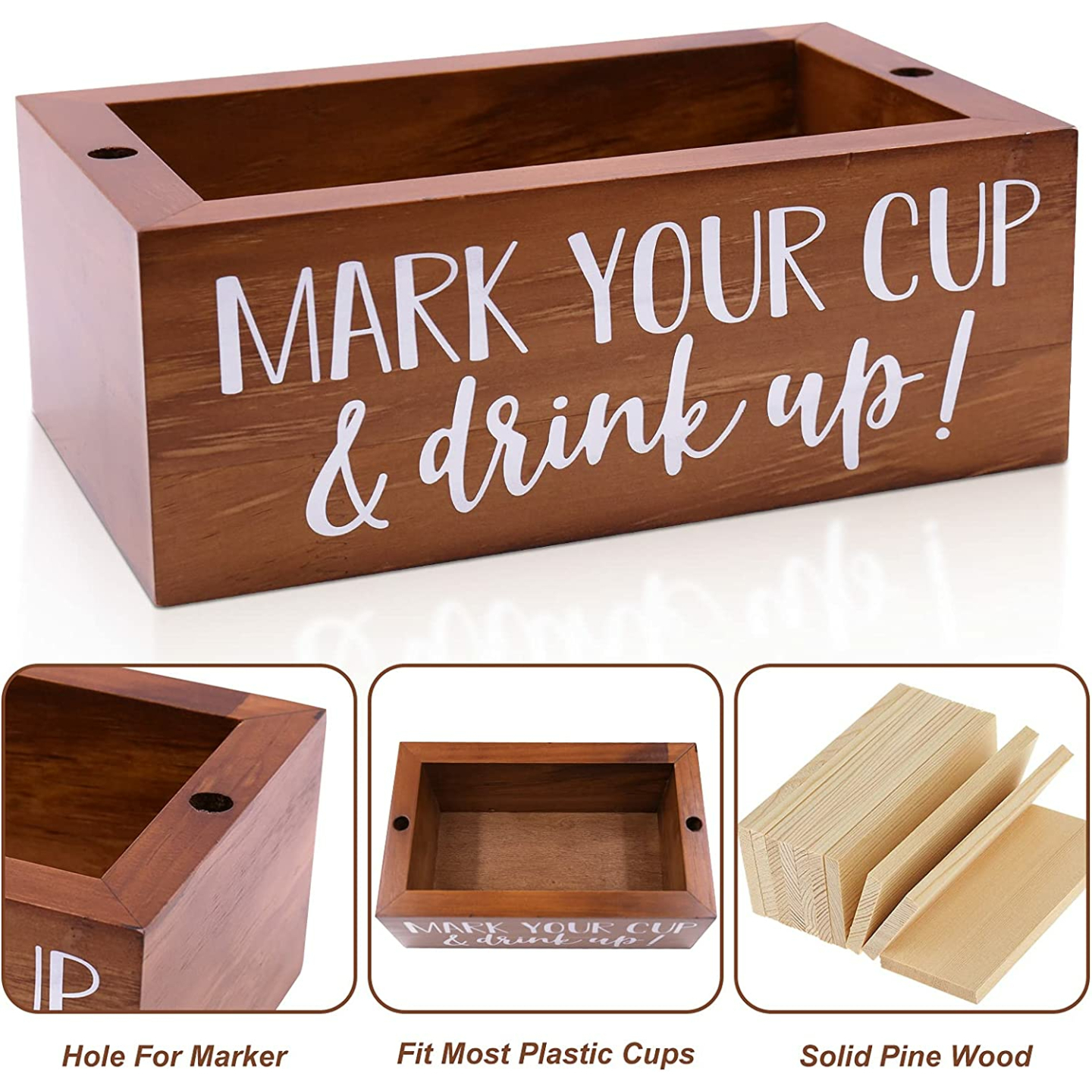 Rustic Double Solo Cup Holder for Kitchen & Party