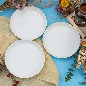 Buy Durable Plastic White Plant Saucers - 12 Pack