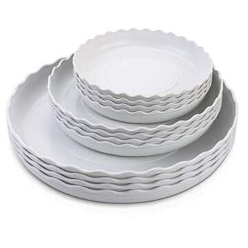 Buy Durable Plastic White Plant Saucers - 12 Pack
