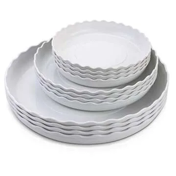 Buy Durable Plastic White Plant Saucers - 12 Pack