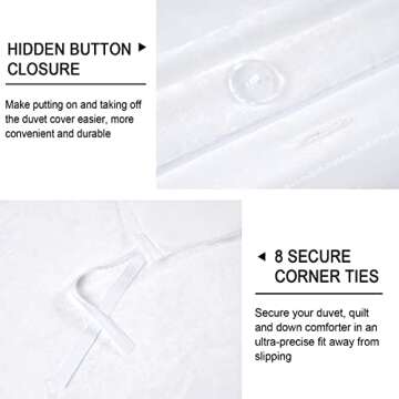 PHF Truly Velvet Duvet Cover Set Queen Size, 3pcs Ultra Soft Breathable Comforter Cover Set, Luxury Cozy Flannel Duvet Cover with Pillow Shams Bedding Collection, 90" x 90", White