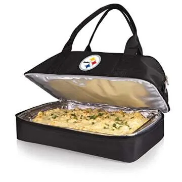 PICNIC TIME Black Pittsburgh Steelers Potluck Casserole Tote