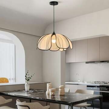 ADCTHOME Boho Chandelier, Hand-Woven Manila Hemp Hanging Large Pendant Ligh Fixtures for Hallway Entryway Kitchen Island Dining Room Bedroom