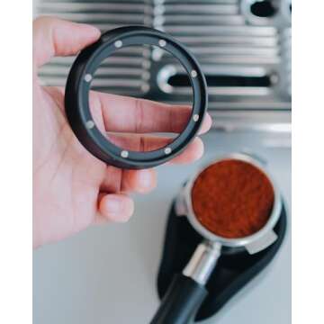 Normcore 54mm Magnetic Dosing Funnel V2 - Espresso Coffee Dosing Ring - 18mm Anodized Aluminum with 8 Neodymium Magnets Fits 54mm Breville Portafilter