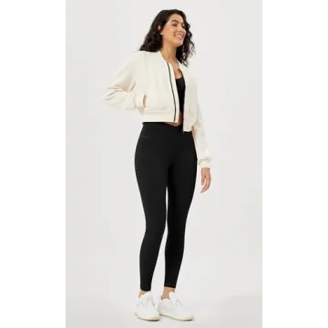 ODODOS Cross Waist Yoga Leggings with Pocket - Black Medium