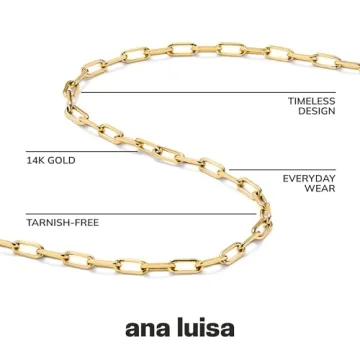 Ana Luisa Link Chain Necklace Adjustable Gold Plated