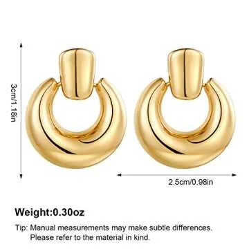 Stylish Gold Dangle Earrings for Women Party Jewelry