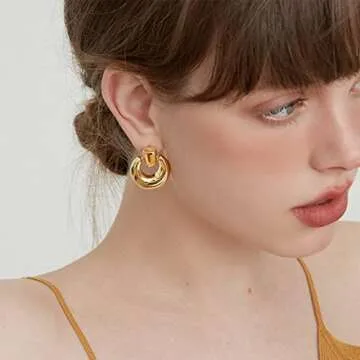 Stylish Gold Dangle Earrings for Women Party Jewelry