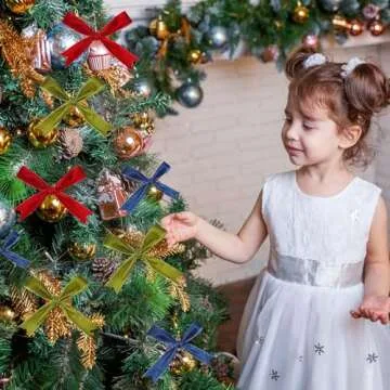 Yilloog 3 Rolls Christmas Velvet Ribbon Single Face Velvet Ribbon Vintage Velvet Ribbon for Christmas Tree Wreaths Gift Wrapping Bows Decoration(1 in X 15 Yard,Wine Red, Olive Green, Royal Blue)