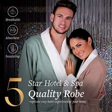 CHADSWORTH & HAIG Ultimate Doeskin Brushed Microfiber Bathrobe Lined In Terry. Luxury Spa & Hotel Ba...