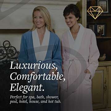 CHADSWORTH & HAIG Ultimate Doeskin Brushed Microfiber Bathrobe Lined In Terry. Luxury Spa & Hotel Bathrobe for Women and Men