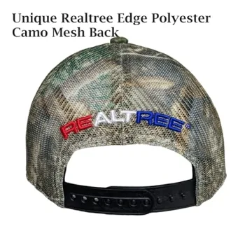 Realtree Camo Hat with American Flag, Adjustable, Comfortable