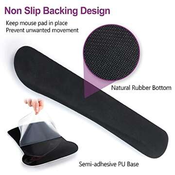 ArtSo Keyboard Wrist Rest and Mouse Pad with Wrist Support Set, Ergonomic Mouse Pad Coaster, Durable Comfortable Lightweight for Easy Typing Pain Relief, Memory Foam Mousepad Set,Purple Blue Marble