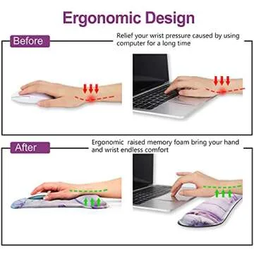 ArtSo Ergonomic Keyboard and Mouse Pad Set for Comfort