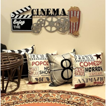 YOENYY Vintage Movie Theater Pillow Covers Set of 4