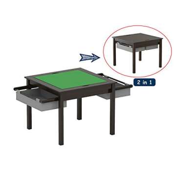 UTEX Wooden 2 in 1 Kids Construction Play Table and 2 Chairs Set with Storage Drawers, and Built in ...