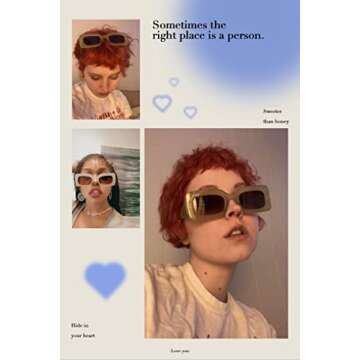 Dollger Trendy Rectangle Sunglasses for Men & Women - Retro Y2K Style