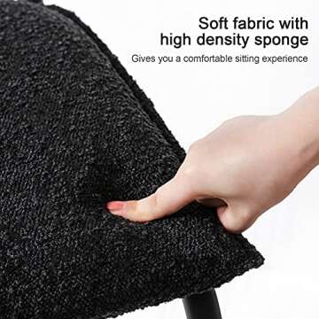 ONEVOG Boucle Rattan Bar Stool Set of 2, 23 Inch Counter Seats, Wood Frame Counter Height Chairs with Natural Cane Back, Island Kitchen Chairs, Beige Upholstered Stools, Cantilevered Design