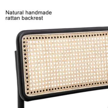 Elegant Boucle Rattan Bar Stools Set for Cozy Dining