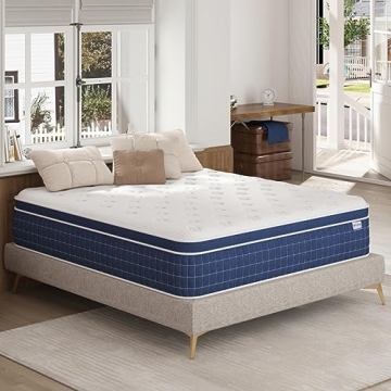 EEN EEN SLEEP Queen Mattress, 12 Inch Hybrid Mattress in A Box, Queen Size Mattresses Made of Foam a...