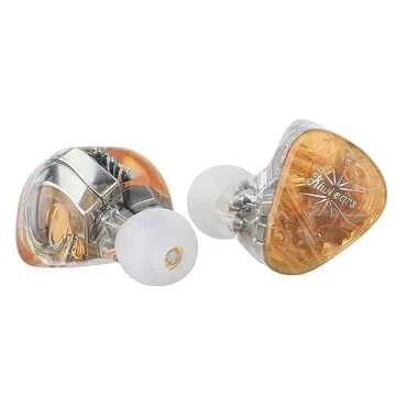 Linsoul Kiwi Ears Orchestra Lite Performance Custom 8BA in-Ear Monitor IEM with Detachable 4-core 7N Oxygen-Free Copper OFC Cable, Handcrafts Faceplate for Audiophile Studio Musician (Orange)