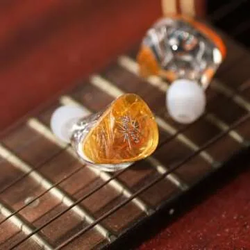 Linsoul Kiwi Ears Orchestra Lite Performance Custom 8BA in-Ear Monitor IEM with Detachable 4-core 7N Oxygen-Free Copper OFC Cable, Handcrafts Faceplate for Audiophile Studio Musician (Orange)