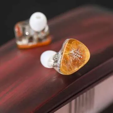 Linsoul Kiwi Ears Orchestra Lite Performance Custom 8BA in-Ear Monitor IEM with Detachable 4-core 7N Oxygen-Free Copper OFC Cable, Handcrafts Faceplate for Audiophile Studio Musician (Orange)
