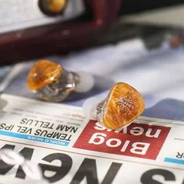 Linsoul Kiwi Ears Orchestra Lite Performance Custom 8BA in-Ear Monitor IEM with Detachable 4-core 7N Oxygen-Free Copper OFC Cable, Handcrafts Faceplate for Audiophile Studio Musician (Orange)