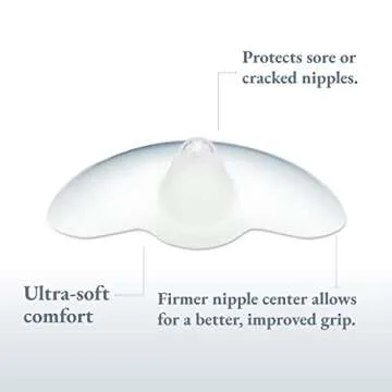 Ameda Washable Skin-to-Skin Nipple Shield for Breastfeeding, Ultra-Thin Flexible Silicone, Cut-Out 1...