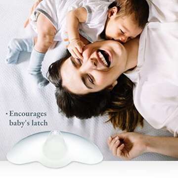 Ameda Washable Skin-to-Skin Nipple Shield for Breastfeeding, Ultra-Thin Flexible Silicone, Cut-Out 16mm