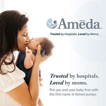 Ameda Washable Skin-to-Skin Nipple Shield for Breastfeeding, Ultra-Thin Flexible Silicone, Cut-Out 16mm