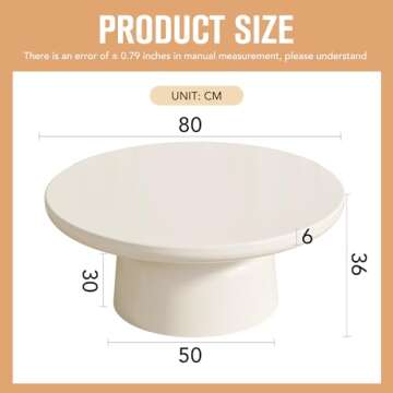GraceNook White Round Coffee Table, 31" Small Coffee Table for Apartment, Modern Living Room Coffee ...