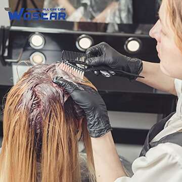 Wostar Synthetic Nitrile Gloves 4Mil Pack of 100 Powder Latex Free Disposable Non-Sterile Nitrile Exam Glove