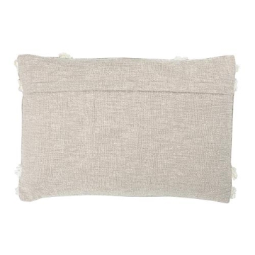 Stylish Lumbar Tan & Cream Tufted Cotton Pillow