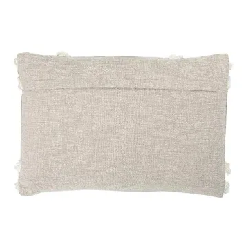 Stylish Lumbar Tan & Cream Tufted Cotton Pillow