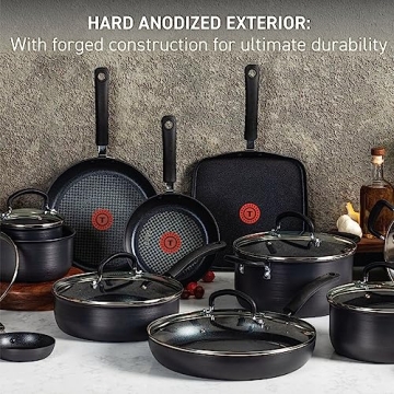 T-fal 17 Piece Nonstick Cookware Set - Ultimate Kitchen Essentials