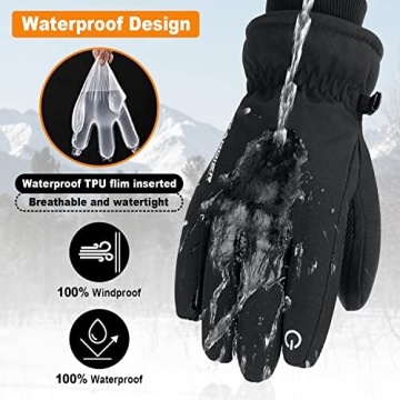 Anqier Winter Waterproof Touchscreen Ski Gloves for All
